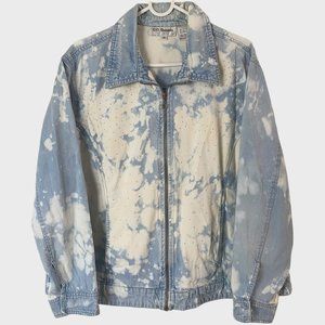 C.D Daniels Acid Wash Full-Zip Denim Jean Jacket Womens Size 1X Blue Long-Sleeve